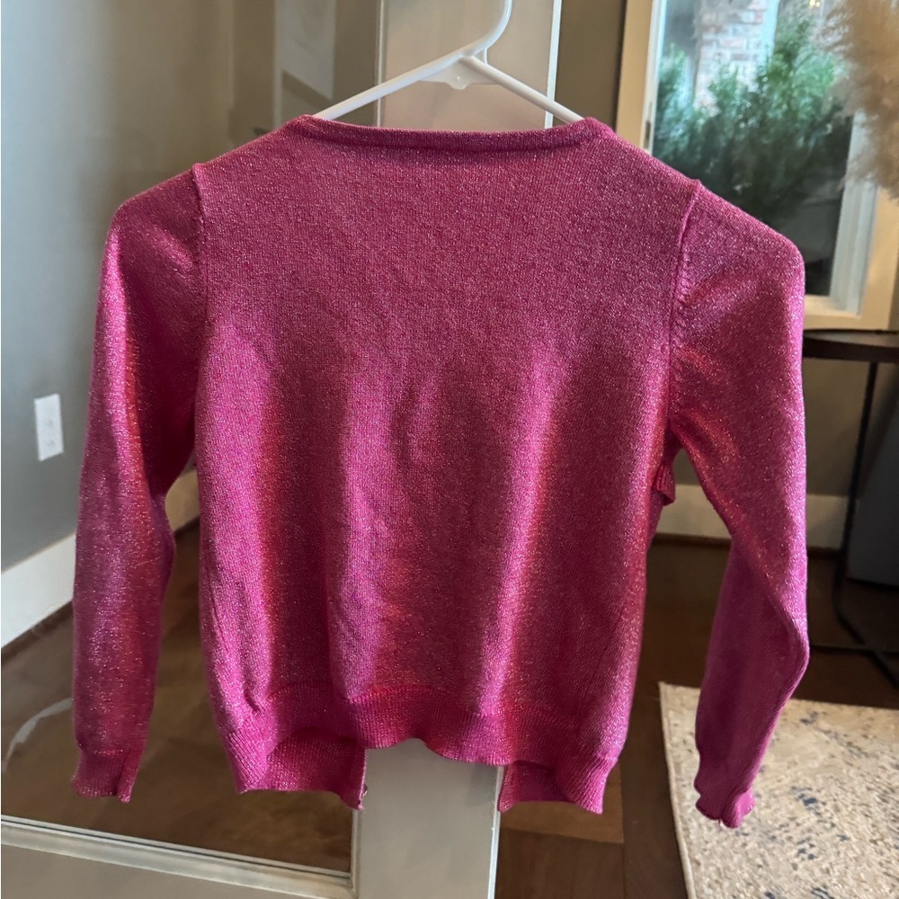 Origami Pink Sparkly Ruffle Sweater - Picture 4 of 6